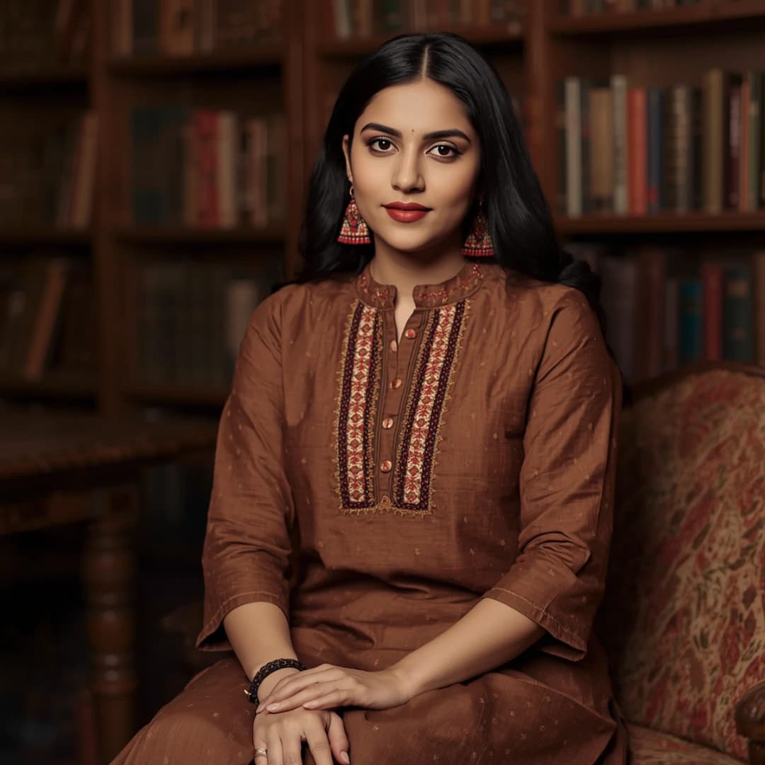 Earthy Brown Nakshi Stitch Kurta