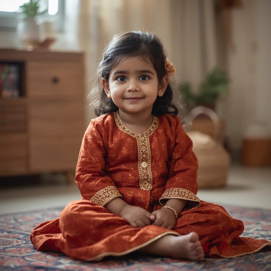 Kids Rust Orange Traditional Set