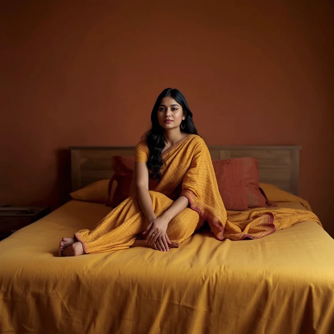 Mustard Yellow Handloom Bedcover