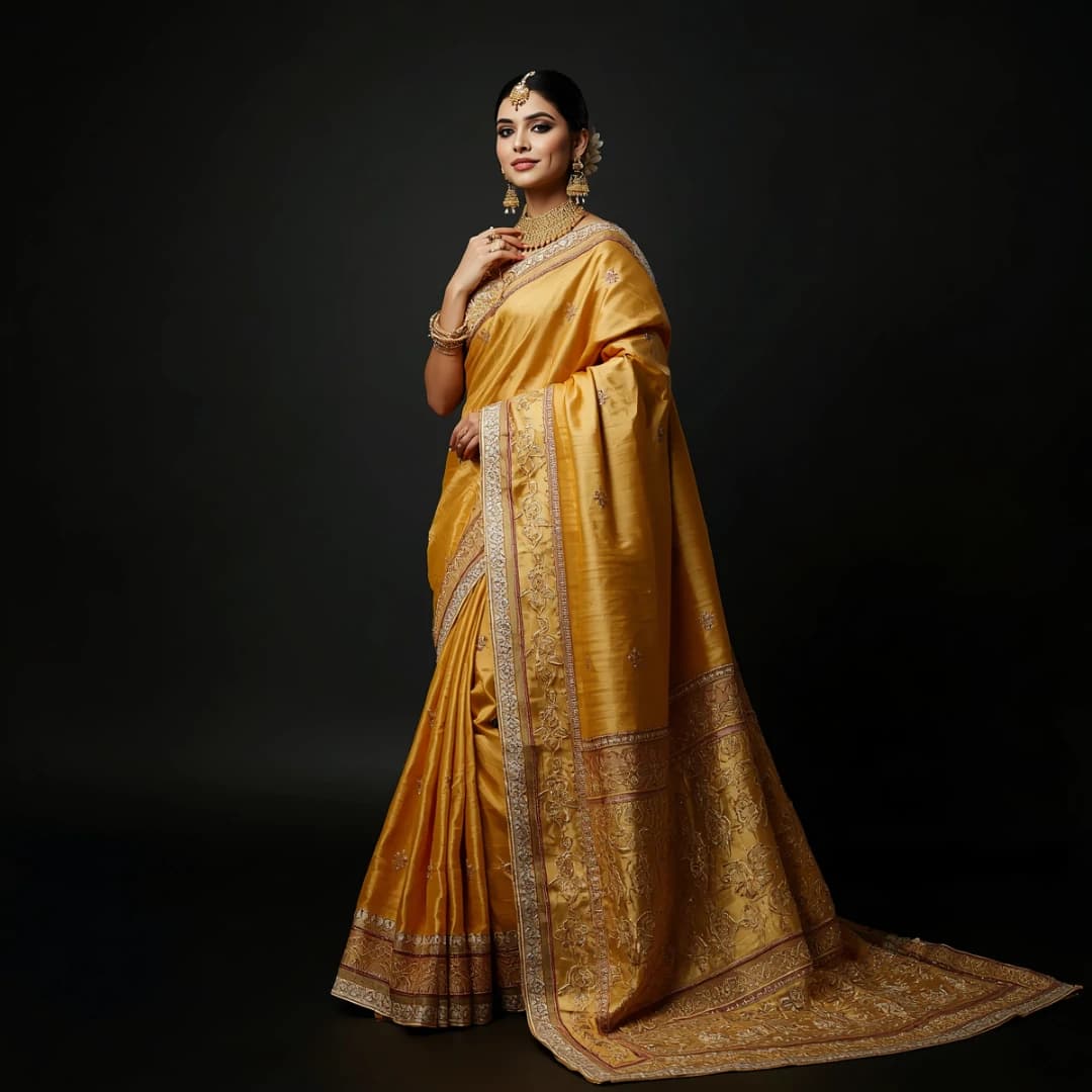 Royal Golden Katan Saree