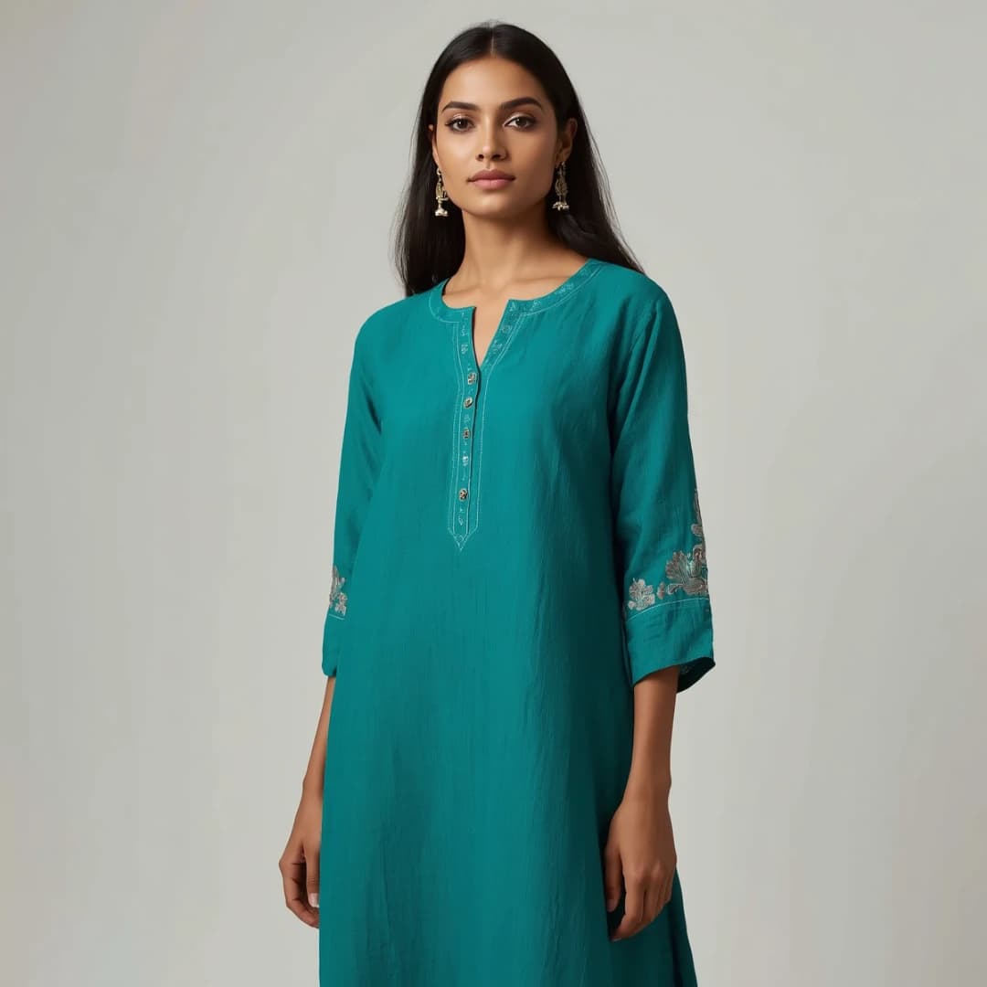 Turquoise Green Tunic Kurta
