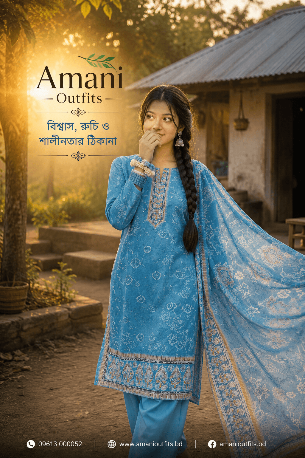 এমব্রয়ডারি থ্রি-পিস